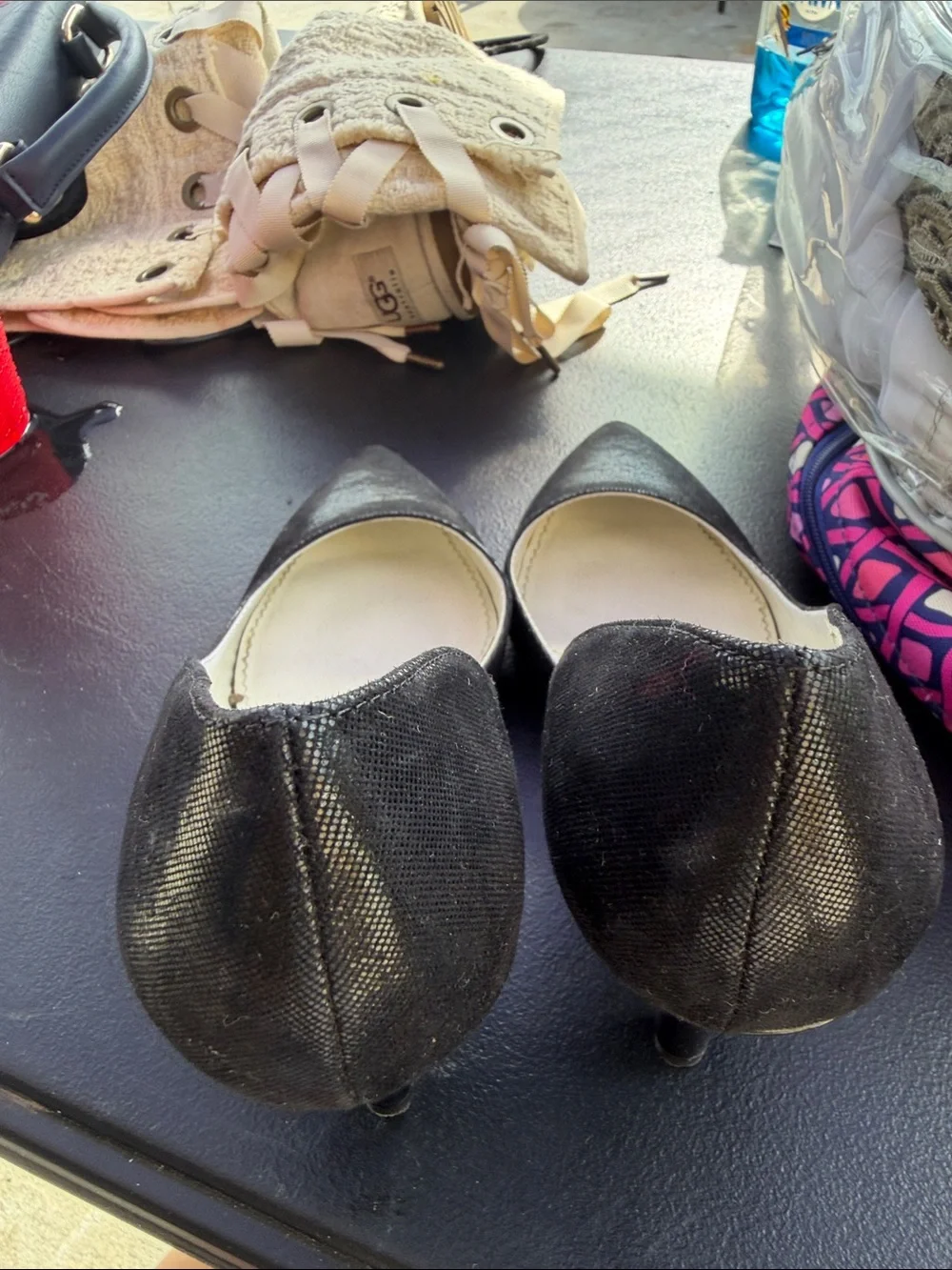 Anne Klein Black Pointed D'Orsay Heels